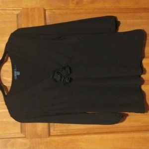 Boden woman's size 12 soft modal fabric, silk,  3/4 sleeve, lining, ruching top